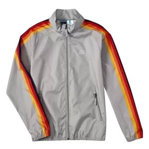 NWT Aldi Track Jacket Rainbow Stripe Nylon Windbreaker